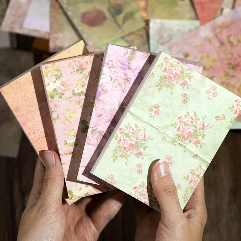 100 pcs/lot Kawaii Flowers aesthetic Scrapbooking material paper Diy Diary Album Stationery Decorative Background paper