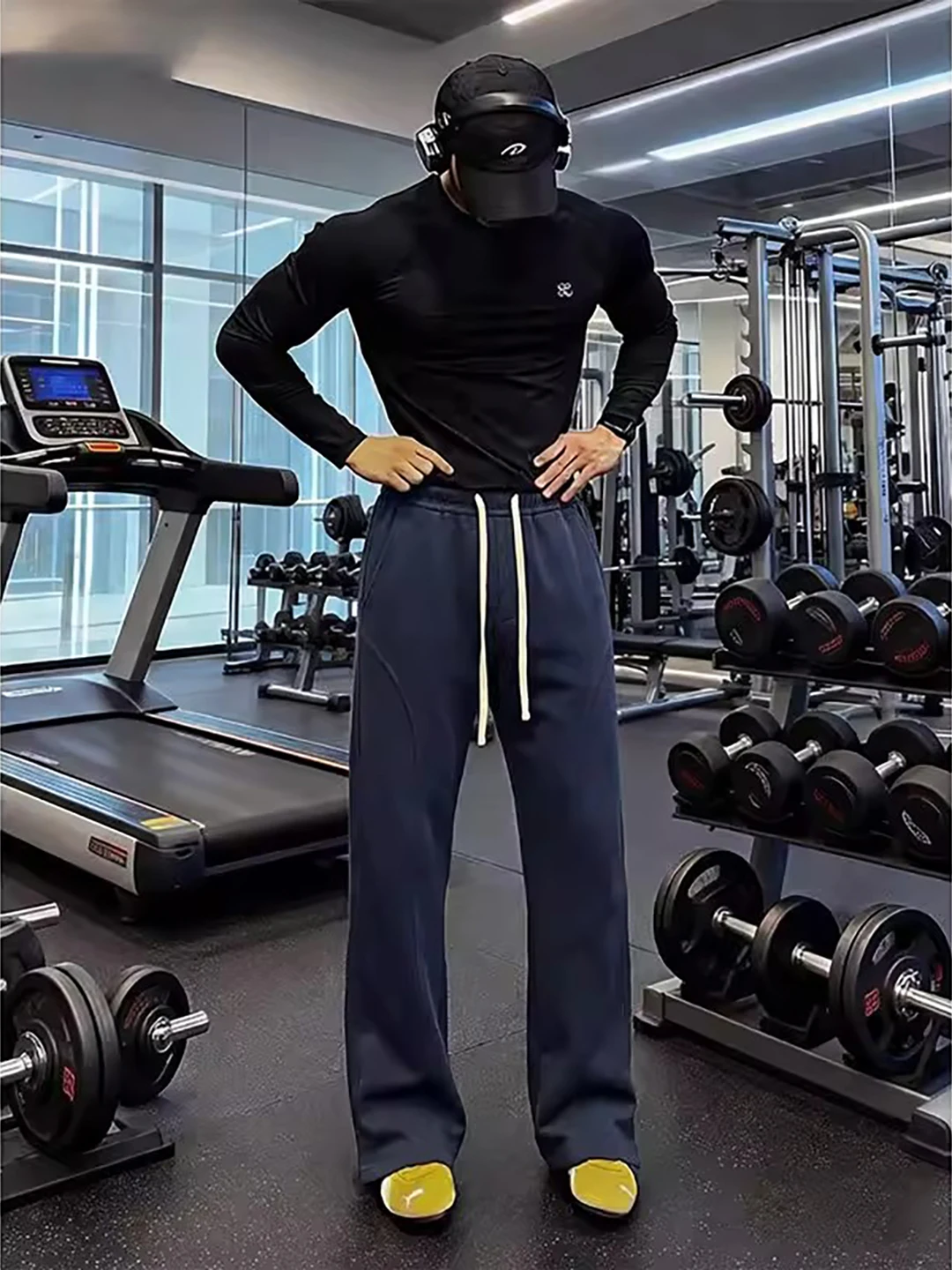 

Cleanfit Loose Straight Leg Casual Pants Men's Fitn Sports Trousers Spring Casual Loose American Sle Knife Sweatpants