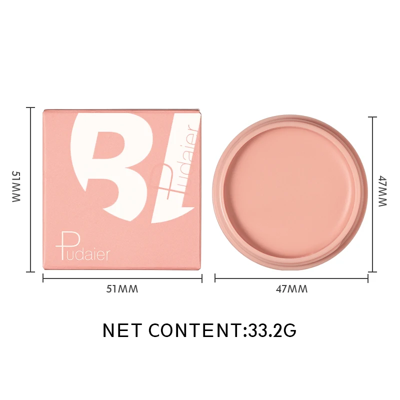 Pudaier Velvet Mousse Blush - Waterbestendig, verhelderend, langdurig, oliebestendig, multifunctioneel voor lippen, wangen, ogen