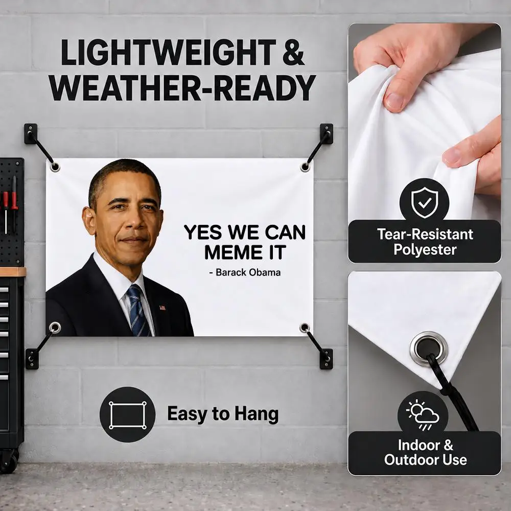 Barack Obama Yes We Can Funny Flags Bedroom House Living Room Dorm Outdoor Party Wall Hanging Background Banner Decor