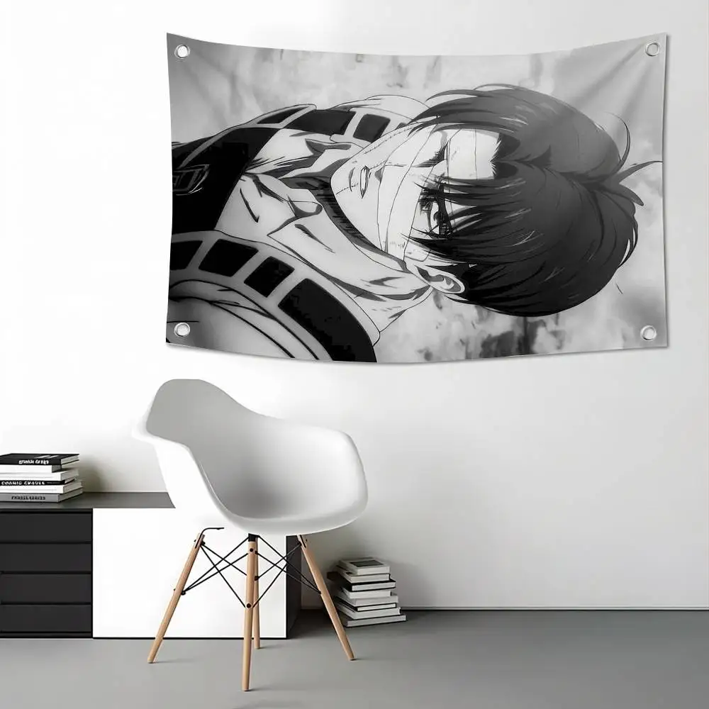 Levi Ackerman Attack on Titan Flags Wall Hanging Tapestry Outdoor Garage Room Decorative flag Background Blanket