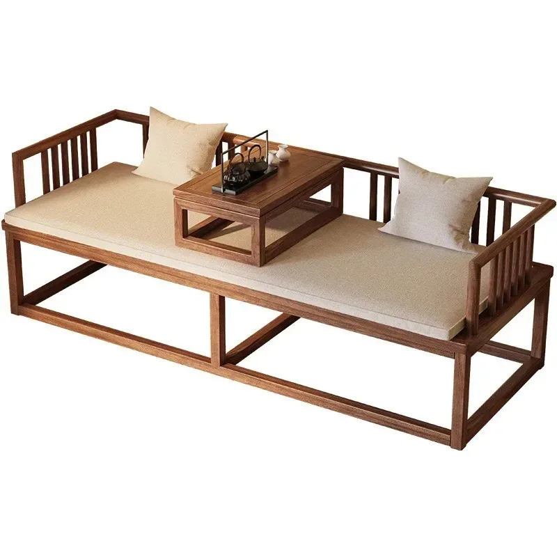 Solid wood Arhat bed Zen simple new Chinese sofa, combination antique home living room high-end Arhat vertex several