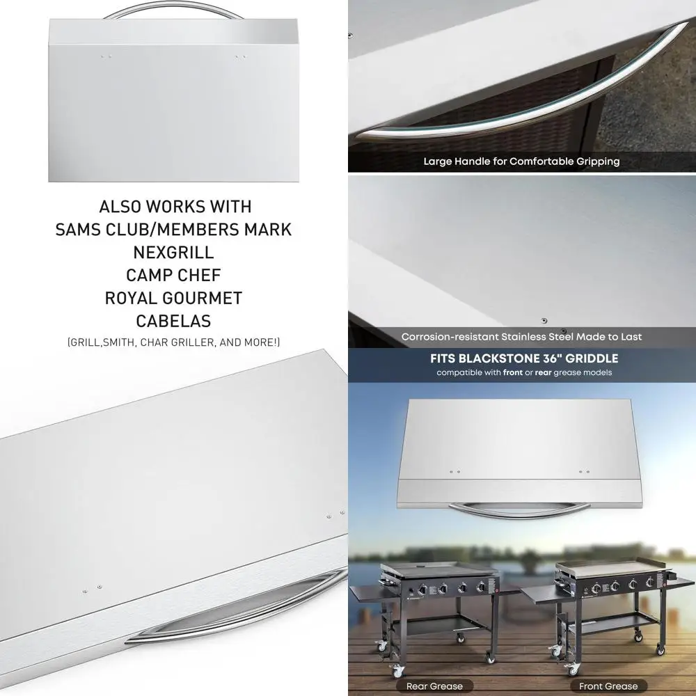 

Stainless Steel 36 Blackstone Griddle Cover with Handle for Outdoor Cooking