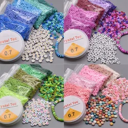 6mm Color Flat Round Polymer Clay Beads Loose Spacer Beads for Jewelry Making DIY Bracelet Necklace Earrings Design