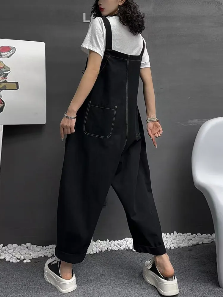 Spring and Summer New Women's Denim Jumpsuit Loose Oversized Commuting Overalls