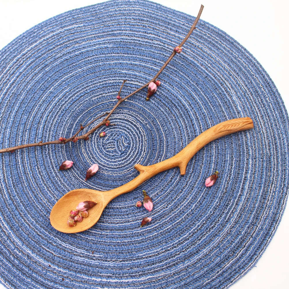 

2Pcs Beech Wood Long Handle Coffee Spoons Japanese Style Ergonomic Grip Ideal Stirring Coffee Tea Juice Kitchen Utensils