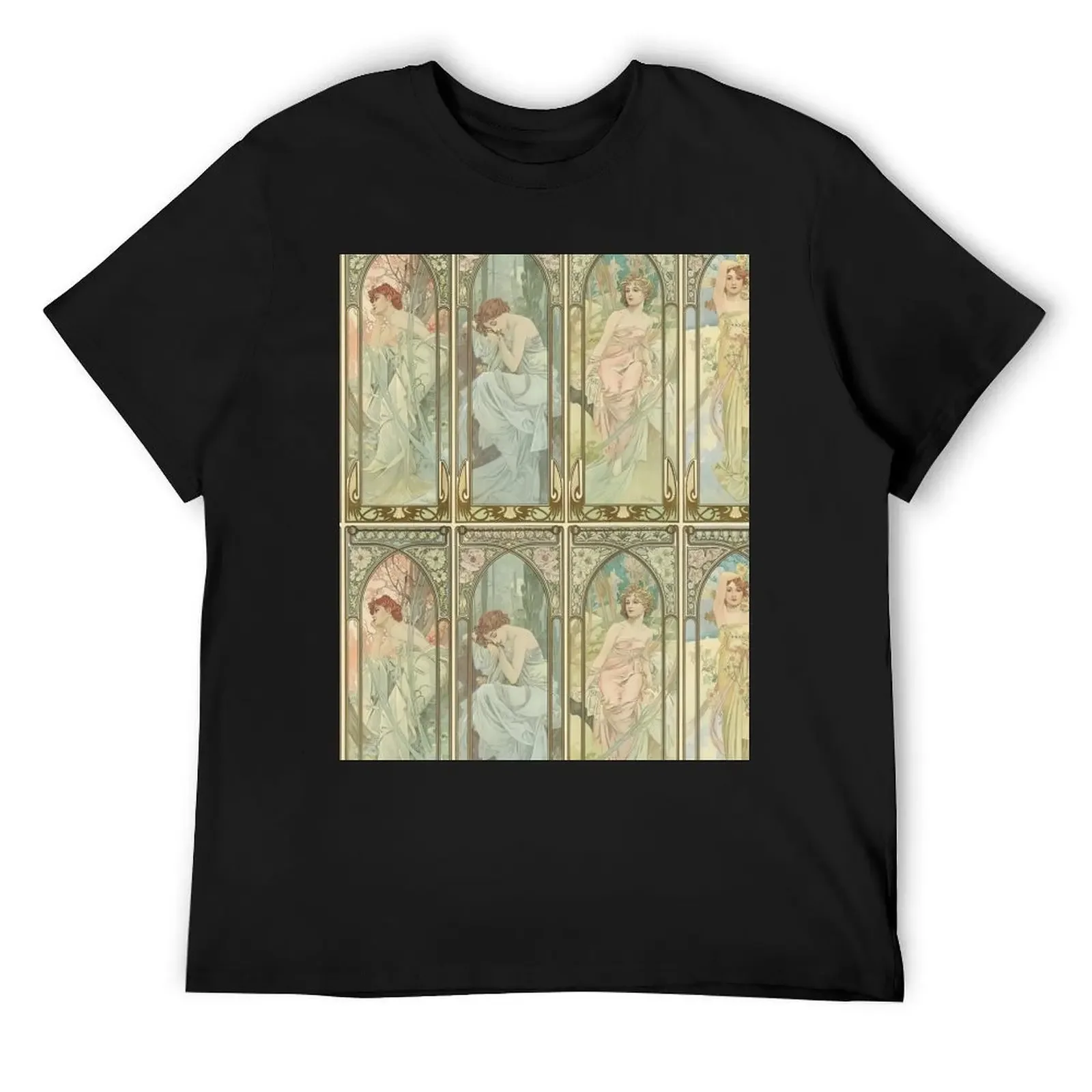 

Times of the day Art nouveau vintage art - Alphonse Mucha T-Shirt customs sweat custom shirt fruit of the loom mens t shirts