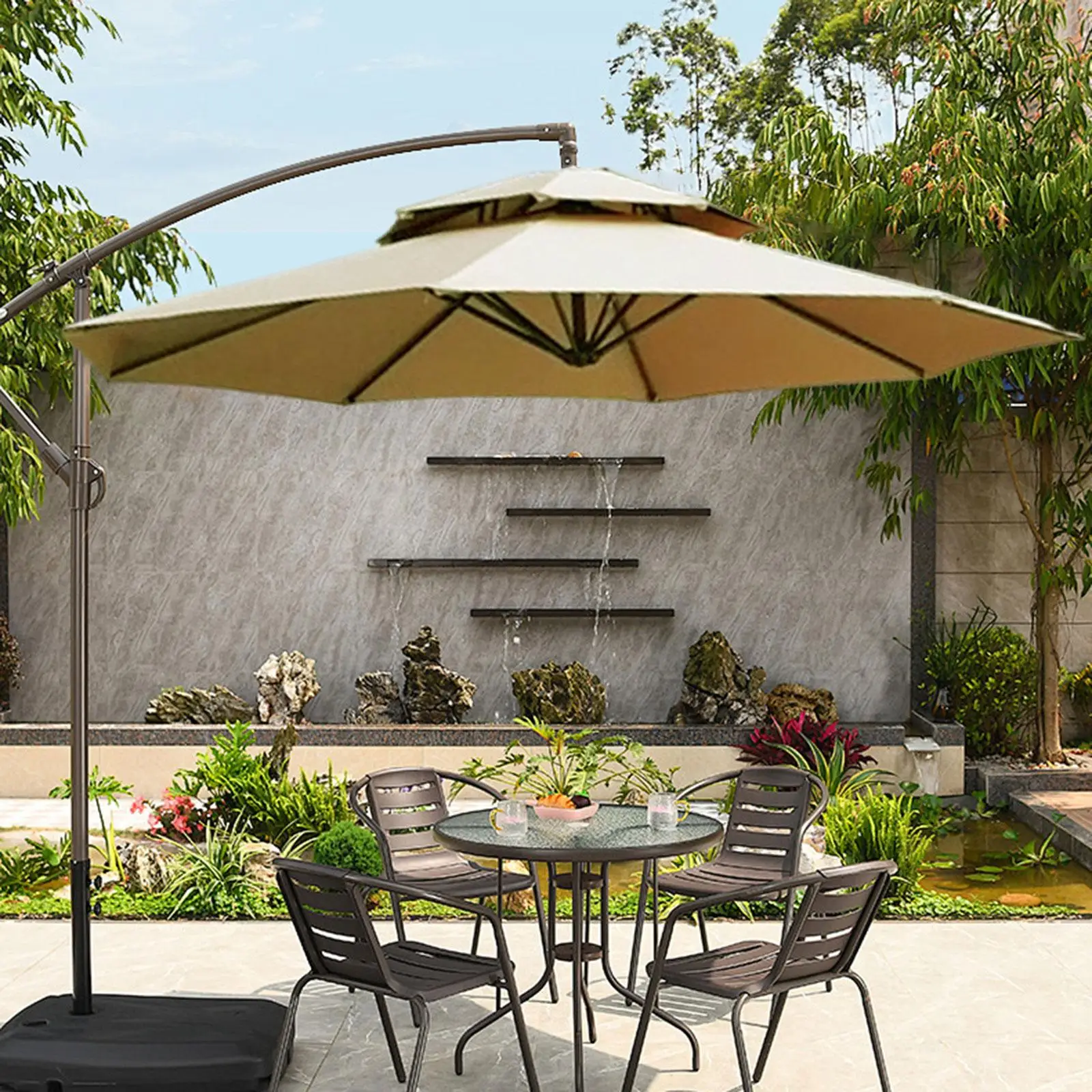 

Parasol Canopy Umbrella Replacement Cover Top Canopy Cover Sun Shade Accessories for Outdoor Backyard Beach Garden Balcony