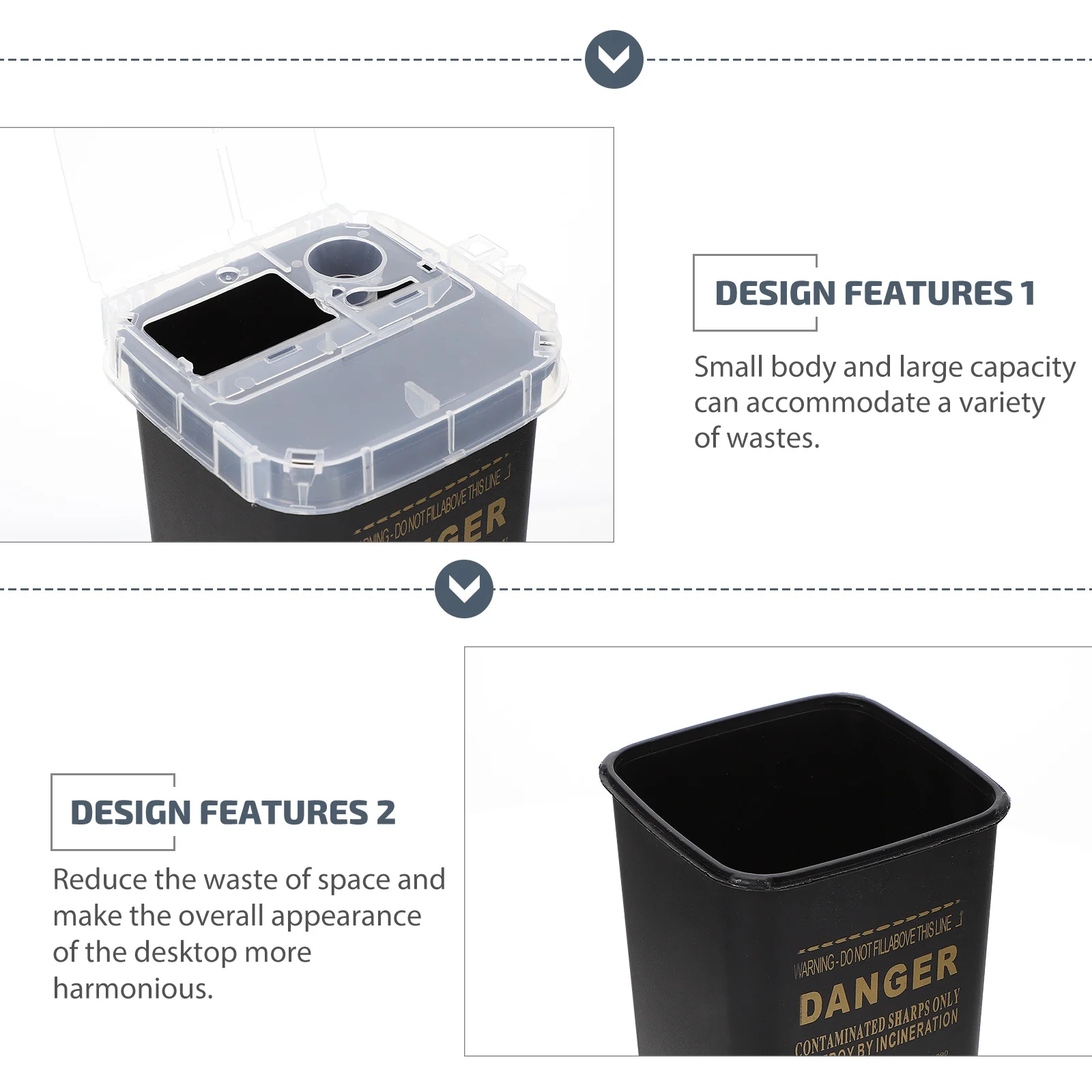 

1 Item Salon Using Sharps Can Sturdy Plastic Needle Disposal Container with Lid Sharps Bins for Safe Needle Collection in Tattoo