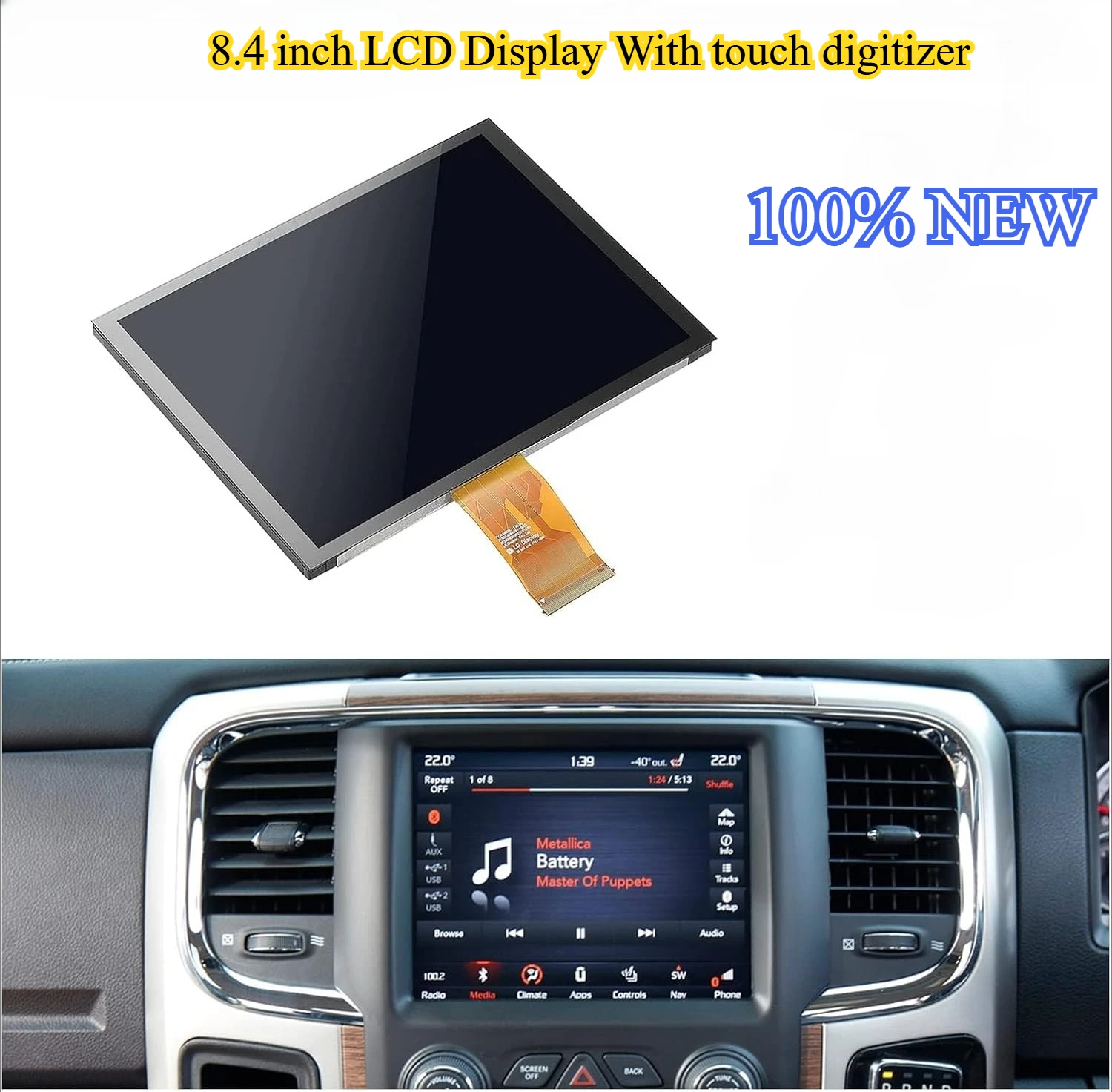 

2017-2022 8.4" for Uconnect 4C UAQ LCD Monitor Touch-Screen Radio Navigation for Dodge RAM Jeep Chrysler LA084X01(SL)(02)