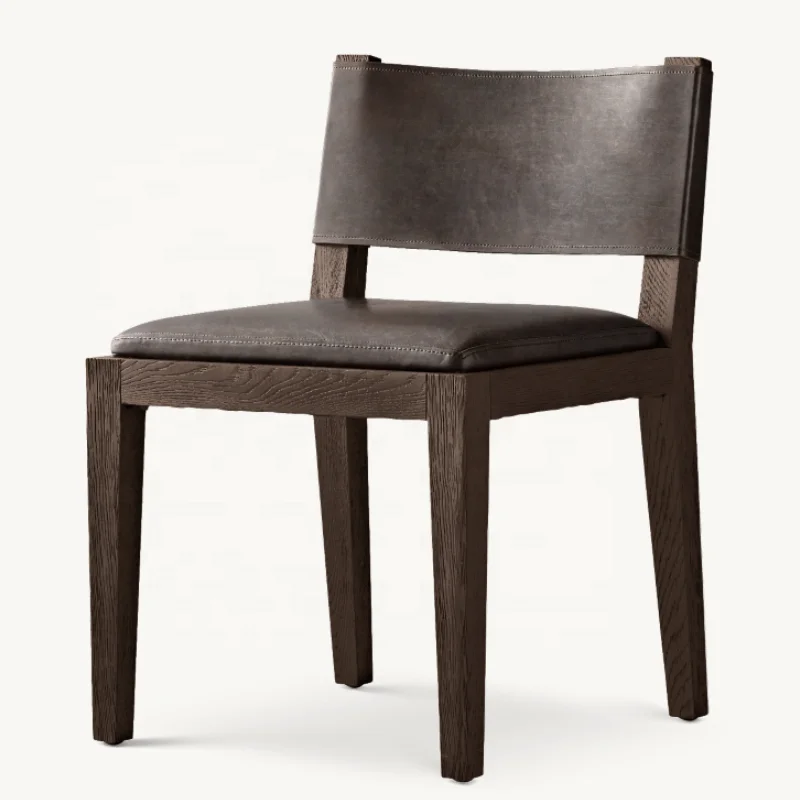 

Simple Custom Colors Living Room Furniture Wood Leather Dining Chairs Restaurant Chair