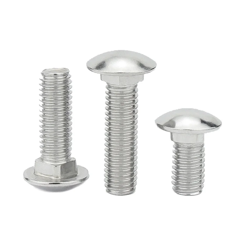 M4 M5 M6 M8 M10 M12 Galvanized GB12 DIN603 Truss Round Head Square Neck Carriage Screw Coach Bolt for Shelf Desk L=10-100mm