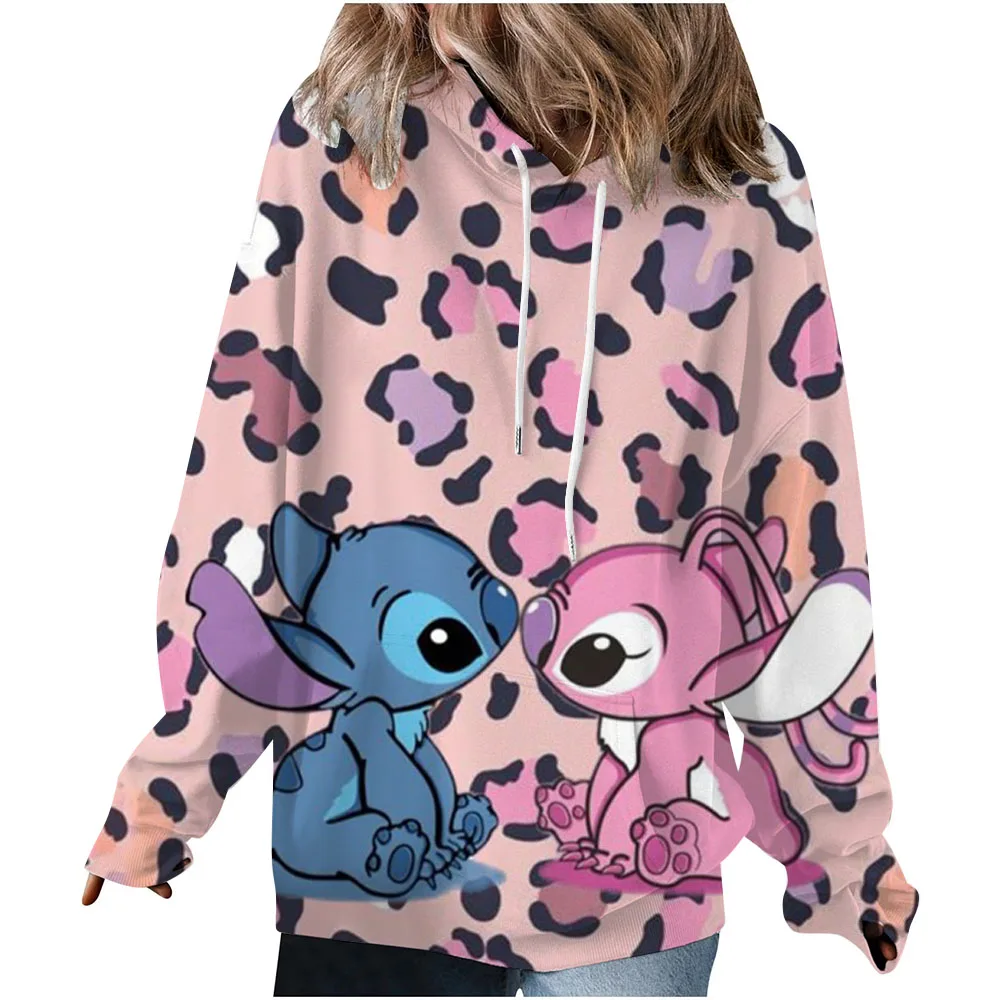 جديد 2026 ديزني ستيتش نمط المرأة هوديي الخريف/الشتاء المرأة عادية البلوز البلوز الملابس هوديي الشارع المتضخم #4