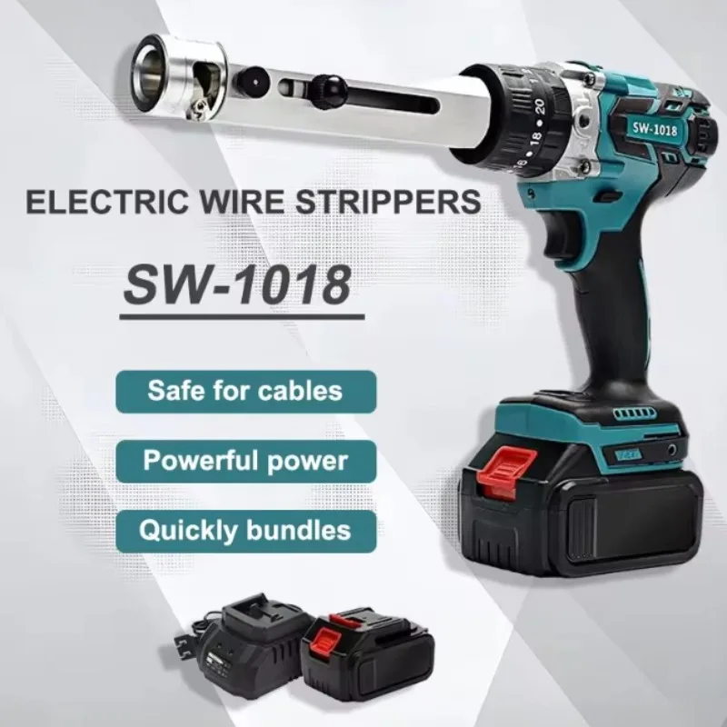 Portable Cordless Cable Wire Stripper SW 1018 Lithium Battery Powered Portable Electric Peeling Tool For Single Strand Conductor