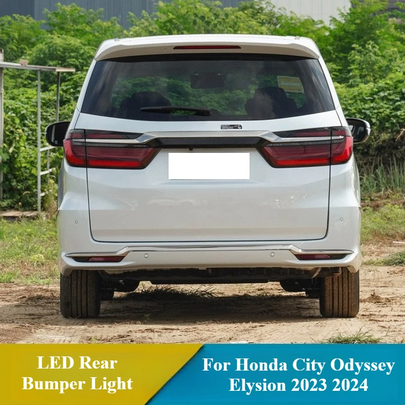 For Honda City Odyssey Elysion 2023 2024 LED Rear Bumper Light Reflector Rear Fog Light DRL Brake Highlights Dynamic Turn Signal