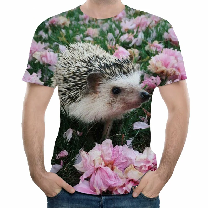 Funny Cute Hedgehog T-Shirts 3D Print Streetwear Men Women Casual Fashion Oversized Short Sleeve T Shirt Kids Tees Tops Clothing