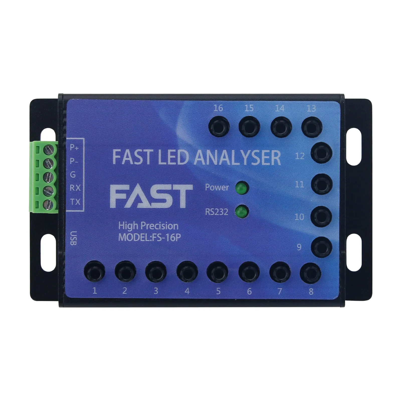 FS-16P 16 Channel High Precision Calibration Fast Light Emitting Diode Analyzer HSI/RGB/XY Chroma/Main Wavelength Light Emitting