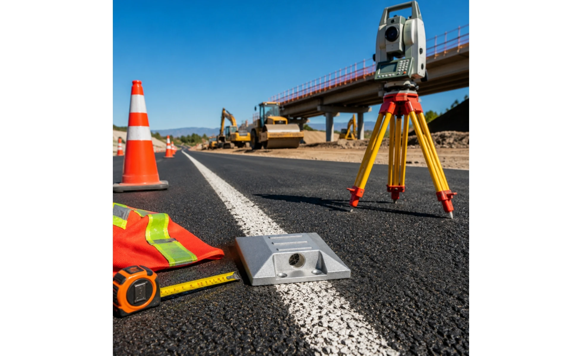 Road Survey Prism Compatible Total Station Prism Surveying Equipment Rugged Safeguarding for Surveyors