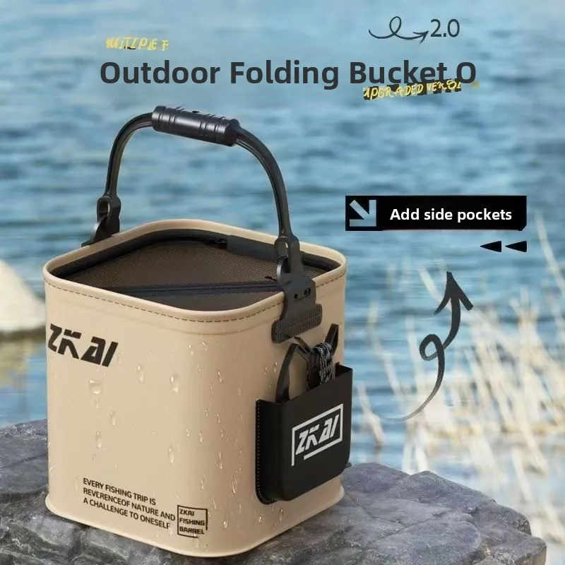 Portable foldable water bucket, fishing bucket, lure fishing bucket, outdoor fishing bucket, fish storage bucket