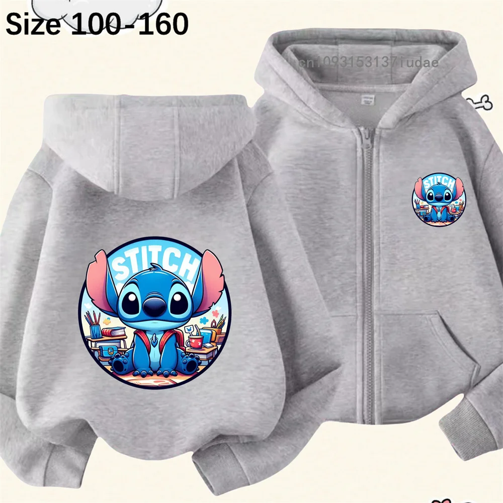 

Lilo & Stitch Hoodie Zipper Shirt Children's Cartoon Clothing Kid Girl Boy Sweatshirt Comic Hoodie Baby Casual Top Warm Coat