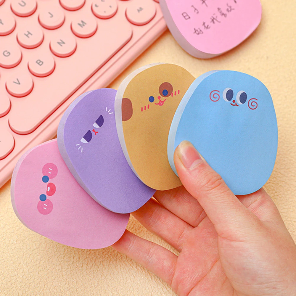 2/4/6PCS Cartoon Memo Not Easy To Break High Capacity Decorative Playful Cute Stationery Cute Note Funny Expression Design