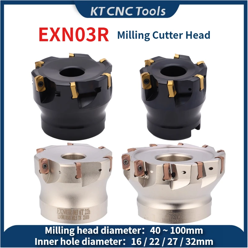 

EXN EXN03R double-sided heavy-duty milling cutter head, insert LNMU0303 LNMU0303ZER, matched with BT NT HSK FMB tool holder