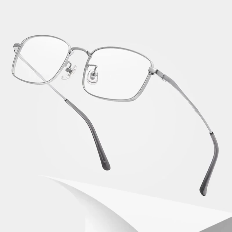 

New Pure Titanium Small Rectangle Men Wide Side Anti Blue Light Reading Glasses Male Custom Prescription Farsighted Spectacles