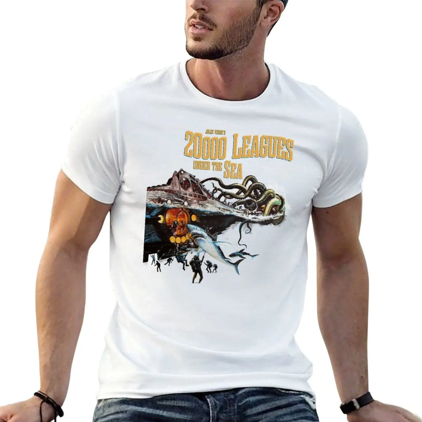 

20,000 leagues under sea Jules Verne T-Shirt man t shirt graphic man t shirts graphic anime t shirts for man T-shirt