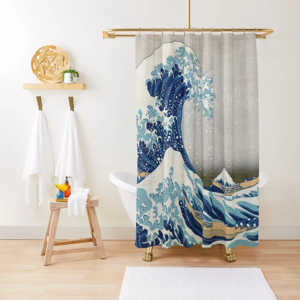 Under the Wave off Kanagawa - The Great Wave - Katsushika Hokusai Shower Curtain Shower Waterproof Curtain