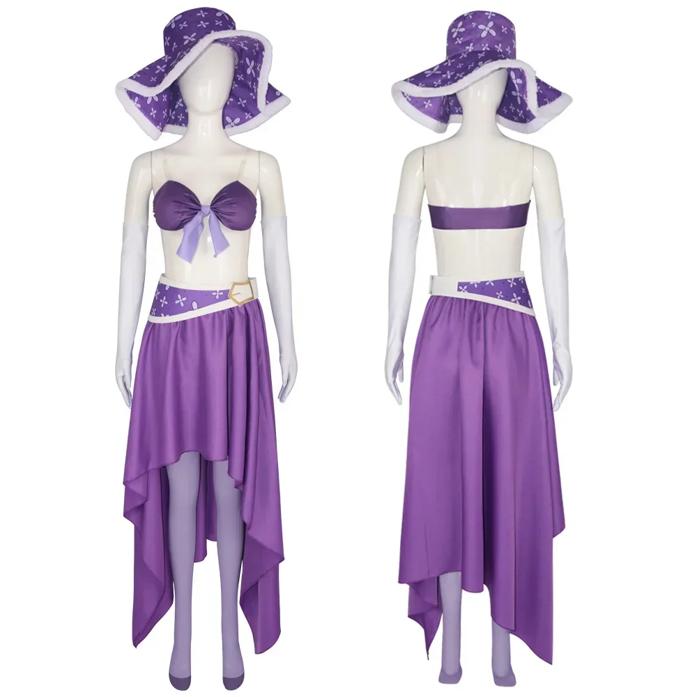 Anime Nico Robin Cosplay Costume Swimsuit Adult Women Sexy Beach Skirt Nautical Clothing Full Set Suit Halloween Party Outfits