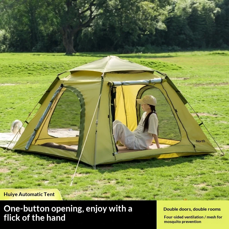 

Automatic Pop Up Camping Tent Portable Foldable Silver Coated UV Protection Waterproof Easy Setup Beach Hiking Camping Tent