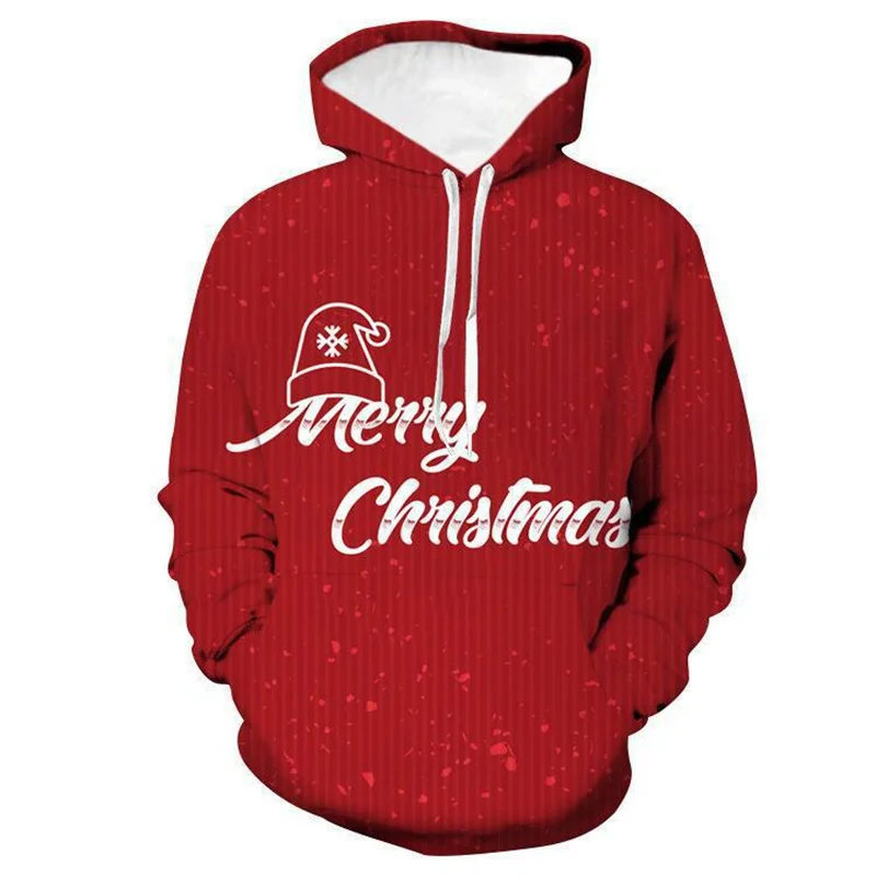 

Fashion Reindeer Pattern Hoodies Casual Autumn Long Sleeve Santa Claus 3D Printed Christmas Hoodie Mens Kids Harajuku Pullovers