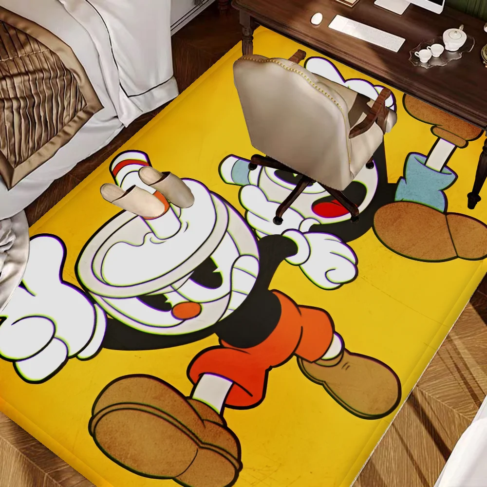 Cartoon C-Cupheads Room Mats Anti-slip Absorb Water Long Strip Cushion Bedroon Mat Welcome Doormat