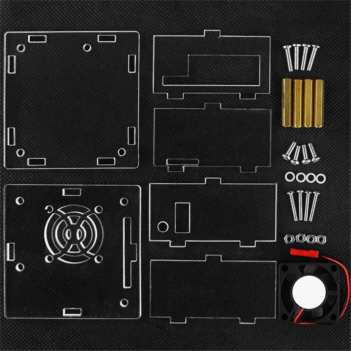 828new Acrylic Case for R1 Plus with Cooling Fan Protective Shell Enclosure Box Cover for R1 Plus Board