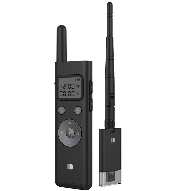 LCD Display Screen Green Light RF Remote Control 300M Distance Wireless PPT Pointer Click Demonstration Laser pen page turning