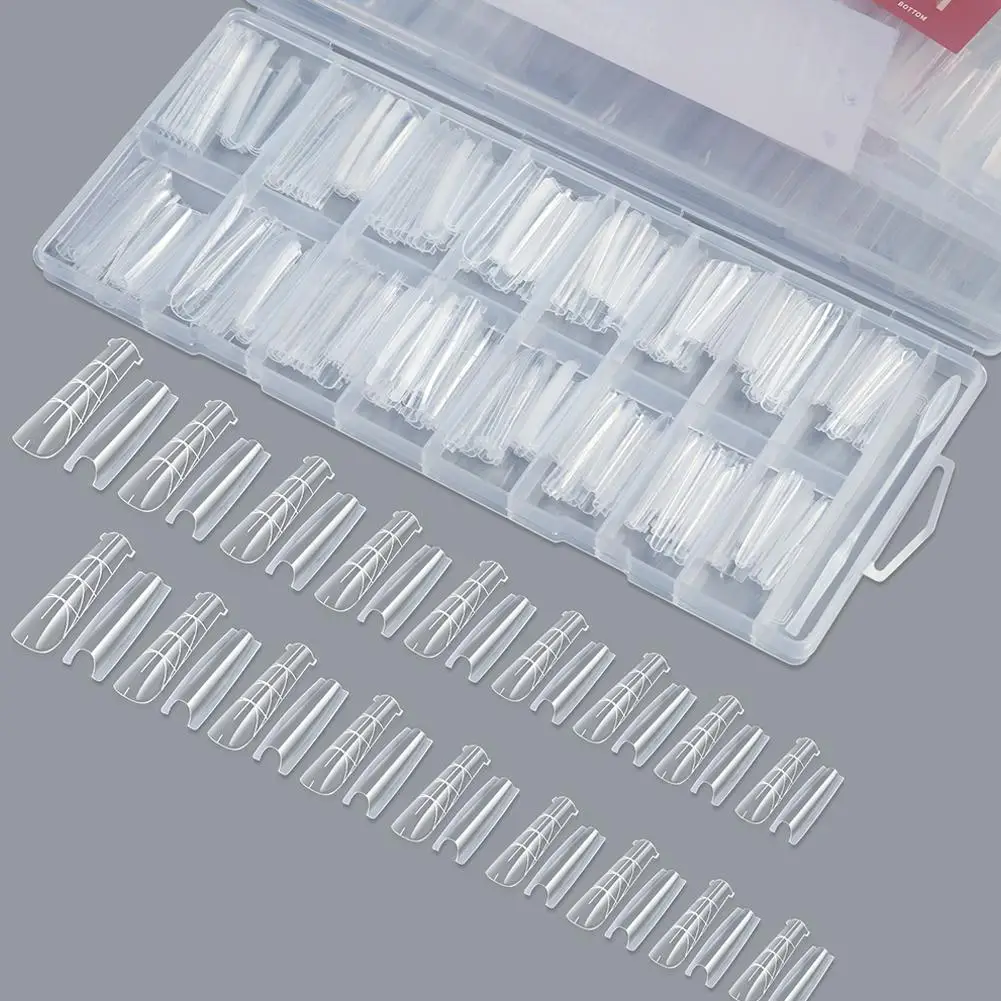 

256 шт./упак. Накладные типсы для ногтей Dual Form, система быстрого наращивания гелем, типсы Full Cover для наращивания ногтей