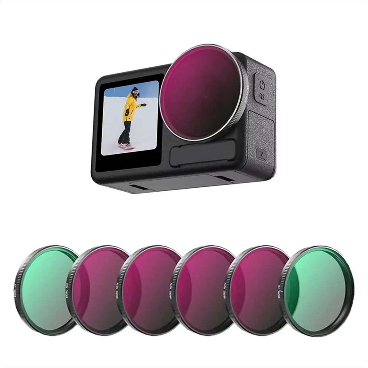 【x10a】lens-filter-kit-for-action-5-pro-4-3-camera-lens-filter-kit-cpl-uv-nd8-nd16-nd32-nd64-optical-glass-accessories