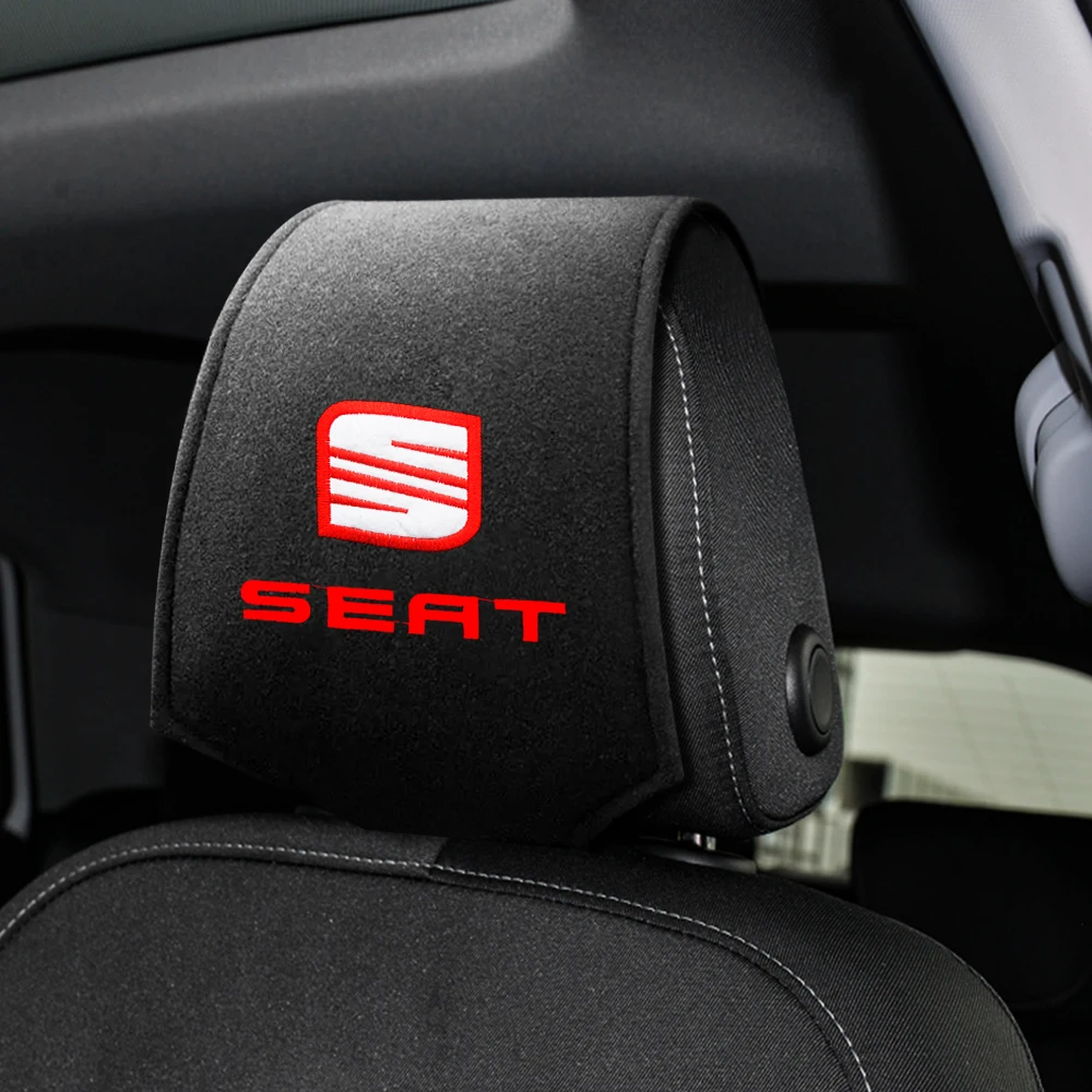 Car Headrest Cover Car Logo Car Shell Rear Pocket Multifunction For Seat Leon 5f Ibiza 6l 6j Leon 1p Cushion 6L Alhambra Styling