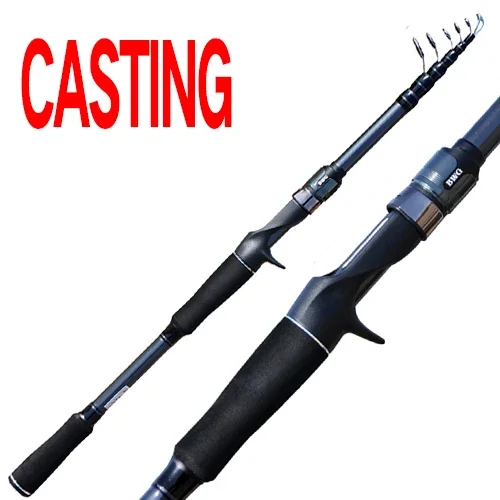 GHOTDA 1.8M-3.0M Cast/Spinning Mini Telescopic Fishing Rod Ultralight Carbon Pole M Power with Solid Tip Lure Weight 8-18g Pesca