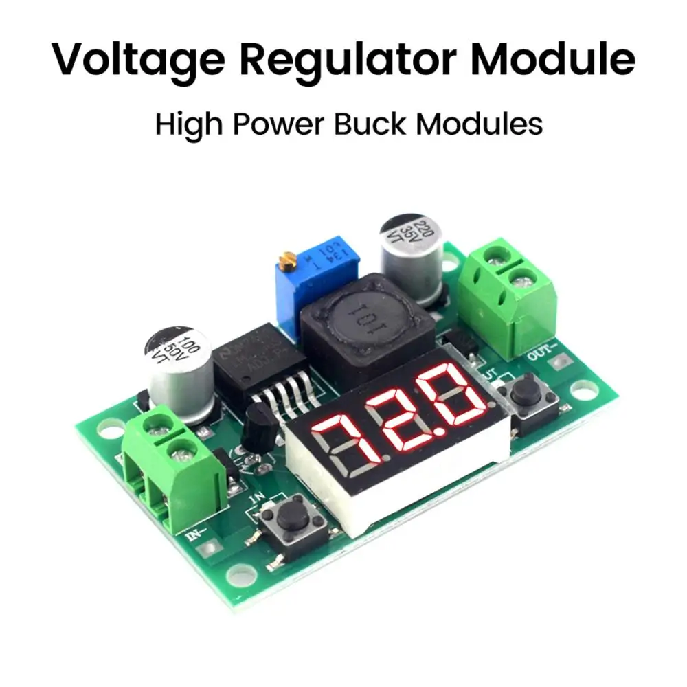 LED電圧レギュレーター付きの調整可能なステップダウンレギュレーター,電圧計,DC-DC buck,電圧計,lm2596s,DC 4.0-40v〜dc 1.25v-37v