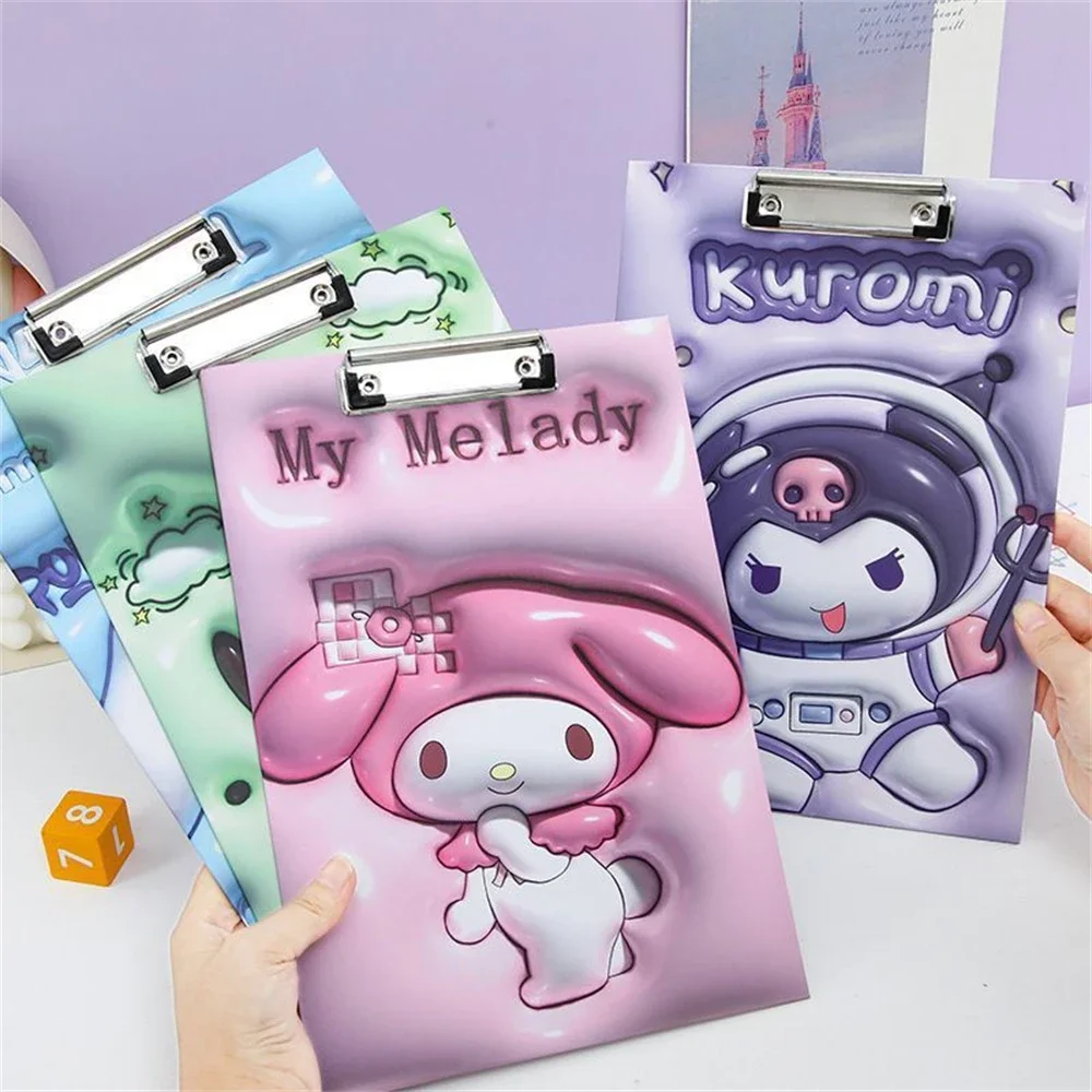 

Sanrio Cinnamoroll Paper Plywood Student Stationery Plywood Anime Kuromi My Melody 3d Pattern Cute A4 High-looking File Plywood