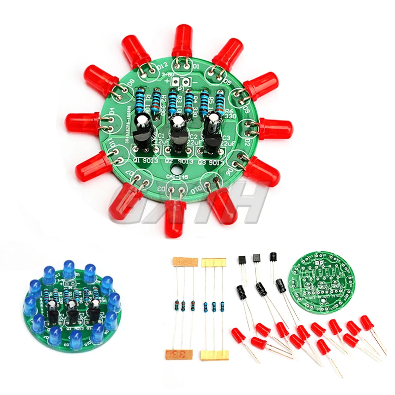 Okrągłe LED lampa wody zestaw do produkcji trioda oscylator DIY szkolenia umiejętności lutowania praktyki części
