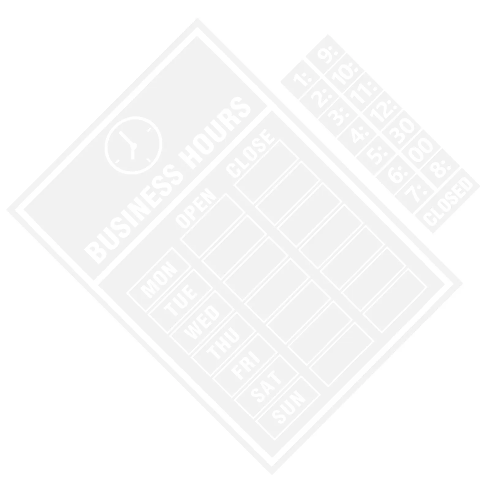 Business Hours Window Sticker Decal Door Sign Time Schedule for Retail Store Glass Storefront