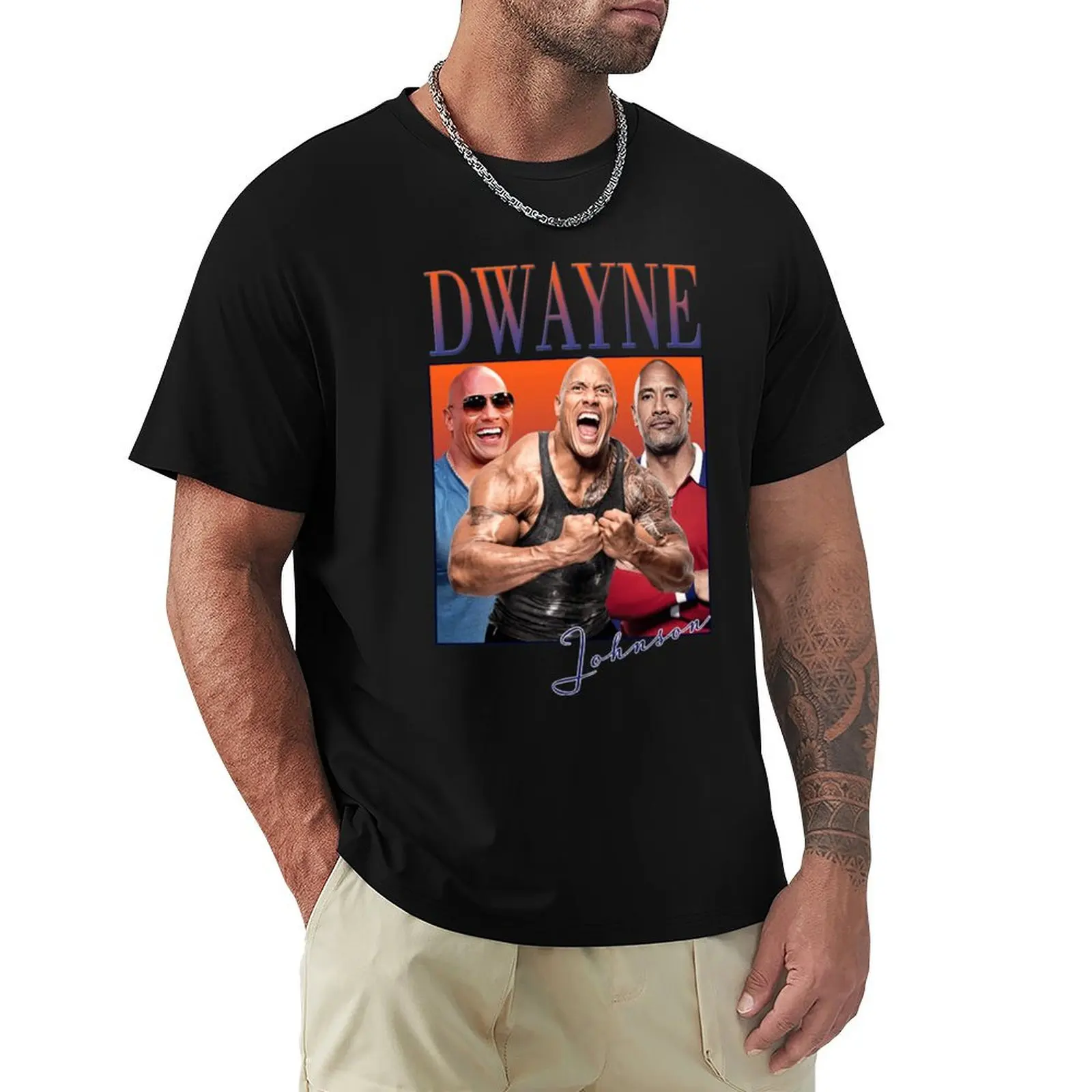 Dwayne Johnson (2) T-Shirt Work Outdoor T-Shirt for Men