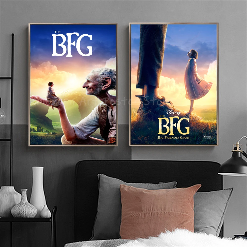 Disney Classic Movie The BFG Art Poster Cartoon Movie Canvas Wall Art Painting Prints Kids Room Nursery Interior Home Decor Gift