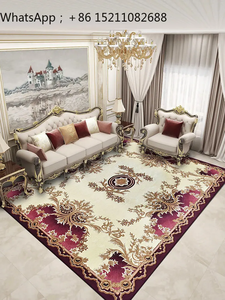 SCY living room bedroom home sofa coffee table burgundy handmade light luxury premium wool carpet