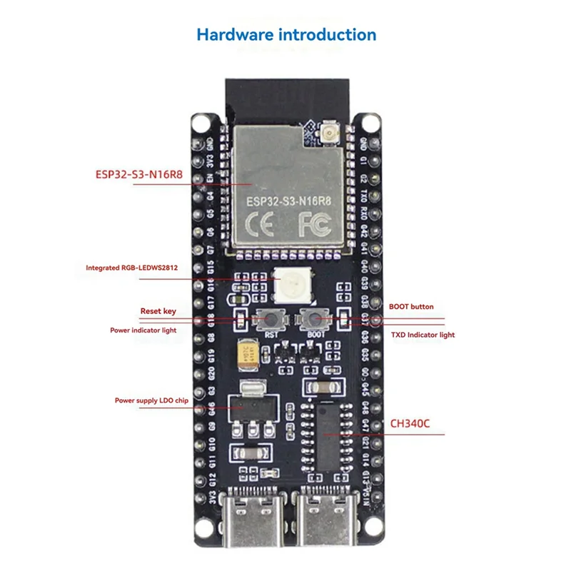 

Комплект макетной платы AI Chatbot ESP32-S3 N16R8 Искусственный интеллект AI Voice Материнская плата