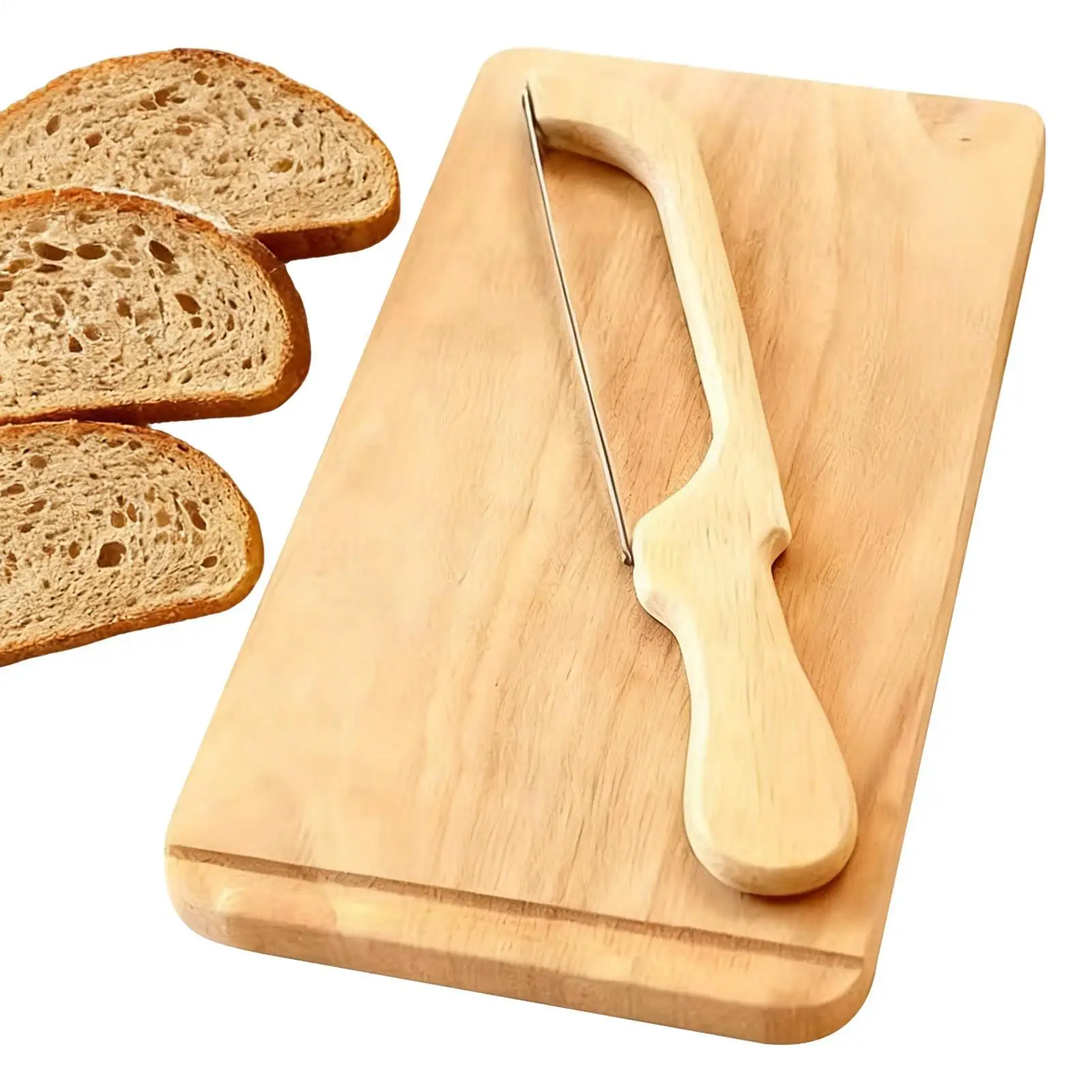

Bread Cutter Stainless Steel Bagel Saw Bread Cutter And Wooden Breadboard Kit For Taost Cake Baguettes Breakfast Pastry Chefs