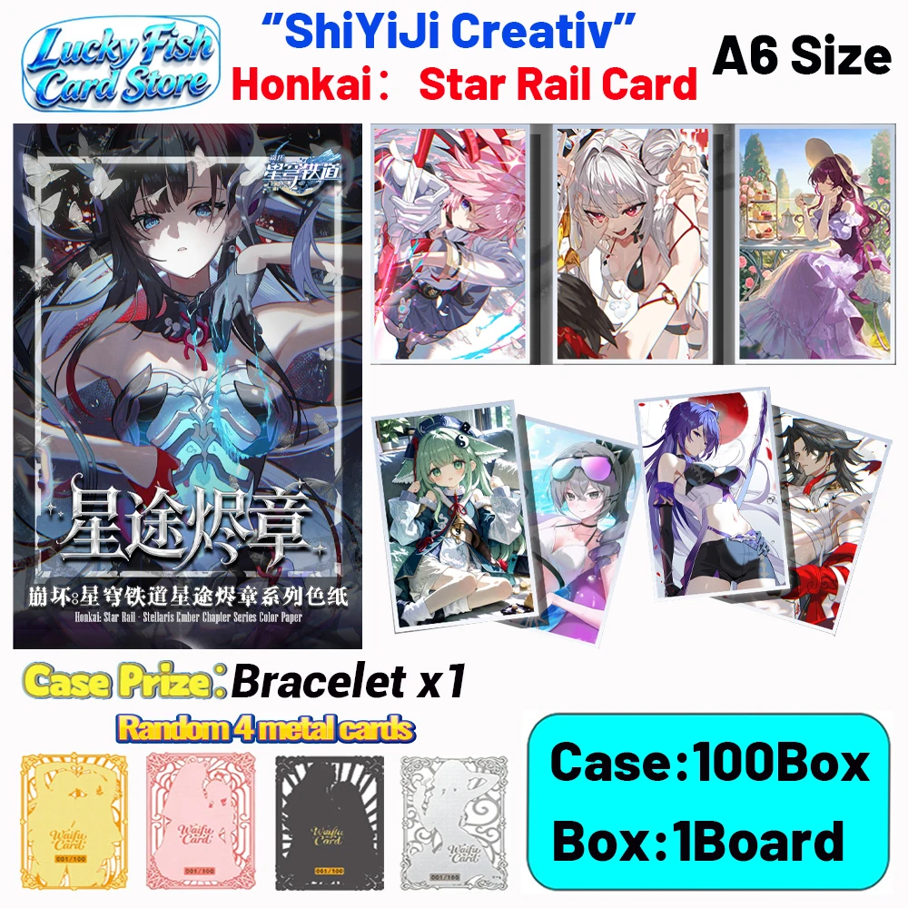 Wholesale 2026 New ShiYiJi Creative Studio Honkai Star Rail Game Collection Card A6 Size Boards Color Paper Anime Hobby Gifts