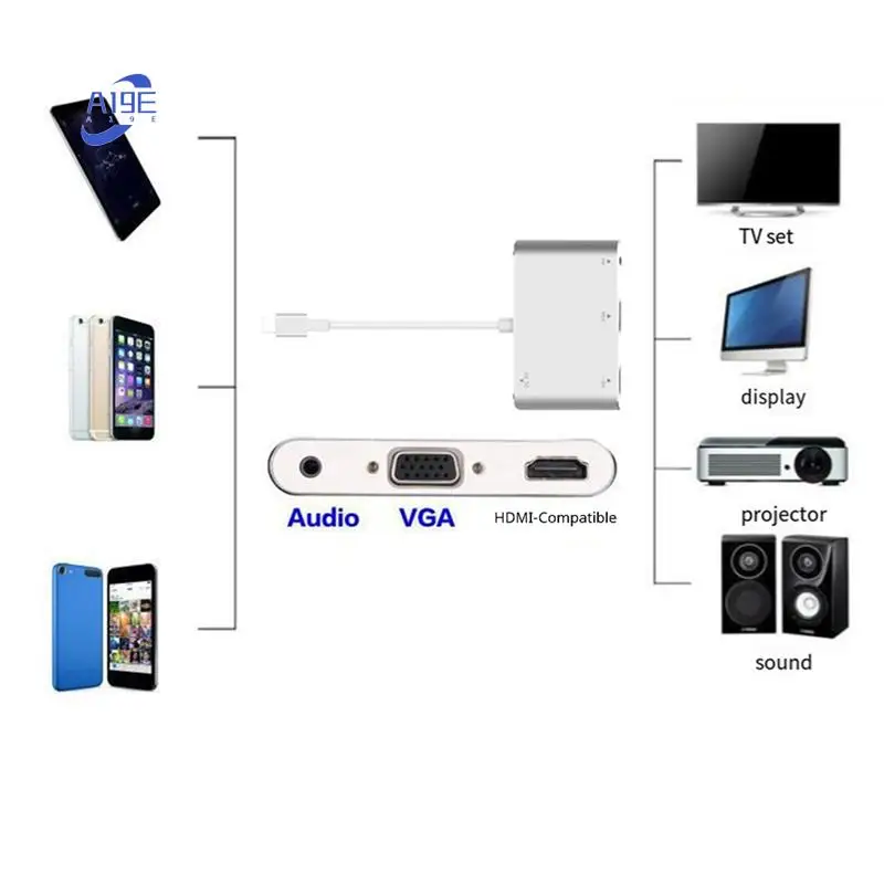 

A19E-For Interface To -Compatible VGA Adapter Cable For Iphone Devices